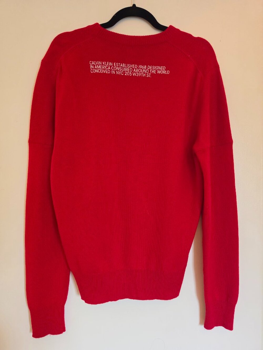 Calvin Klein 205W39NYC Made in Italy Red Knit Sweater L